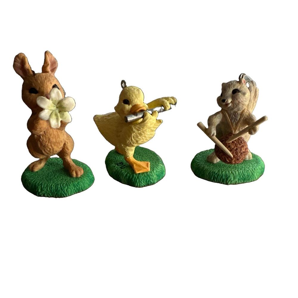 Hallmark "Strike Up the Band" Easter Set of Three Ornaments 1996 No Box